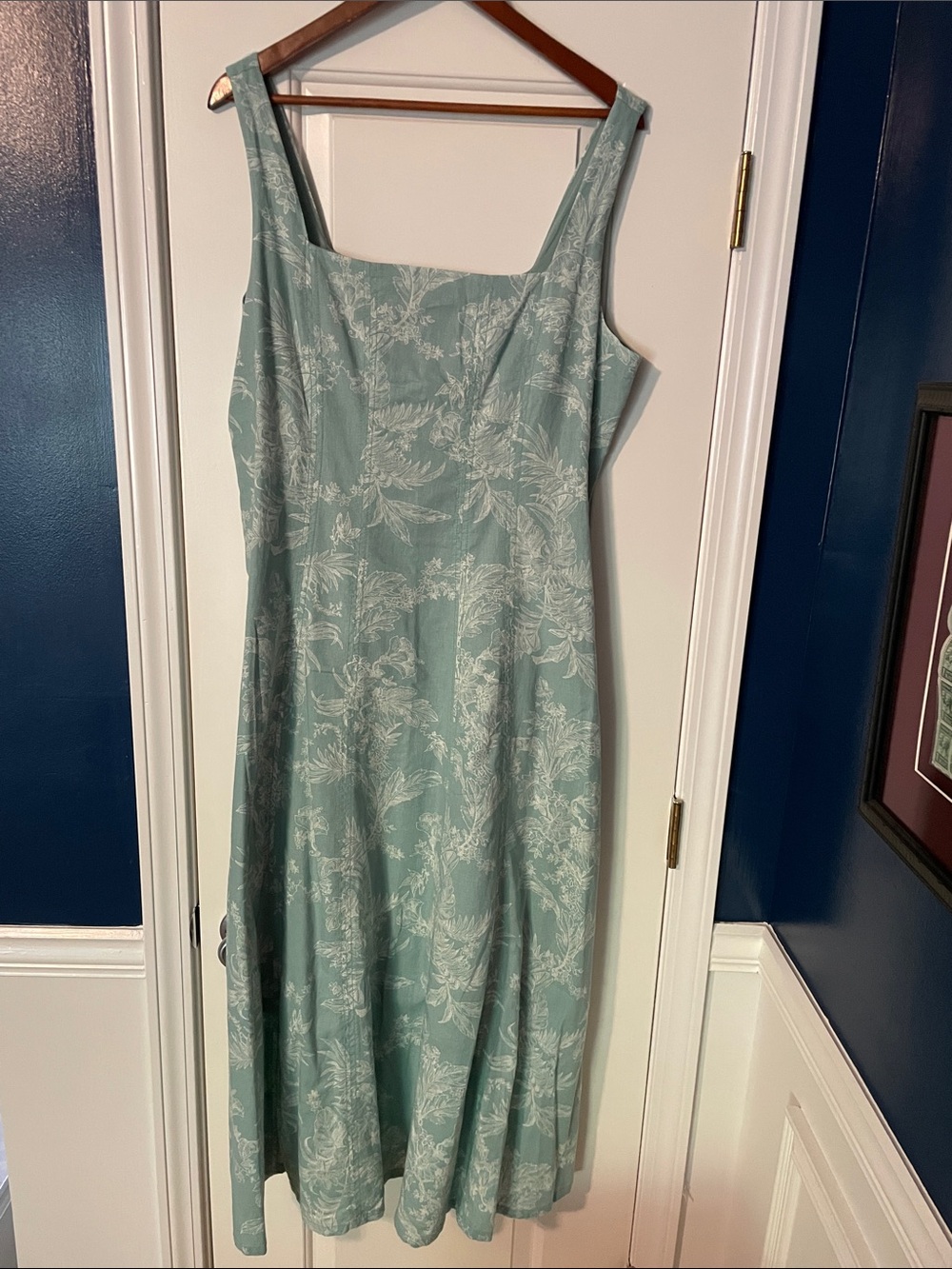 LOFT Seafoam Floral Midi Dress